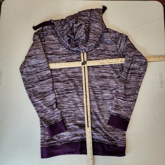 Cabela's Women's Purple Space Dye 4 Button Hooded Pullover Sweatshirt Size Small - Picture 8 of 10